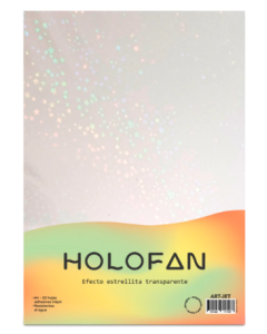 Holofan adhesivo con efectivo estrellita transparente A4 20 hojas