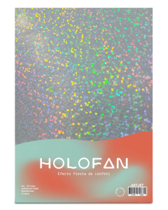 Holofan adhesivo con efecto fiesta confeti A4 20 hojas