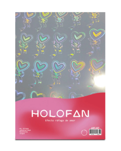 Holofan adhesivo con efecto rafaga de amor A4 20 hojas